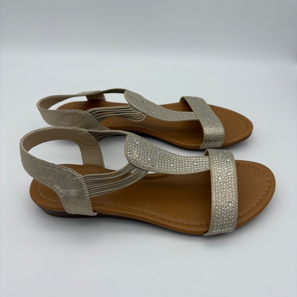 NWOB Bongo Zandra Gladiator Champagne Metallic Shimmer Sandals; Size 10 - Picture 9 of 11